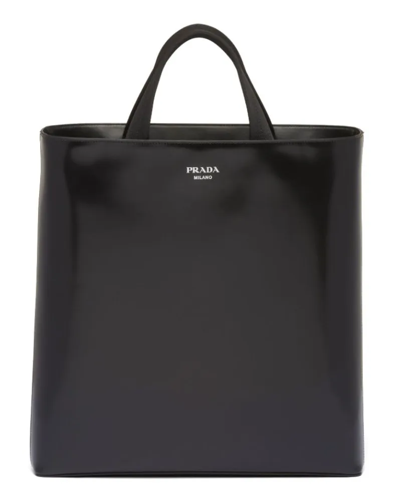 Prada Shopper mit Logo-Print - Schwarz Schwarz