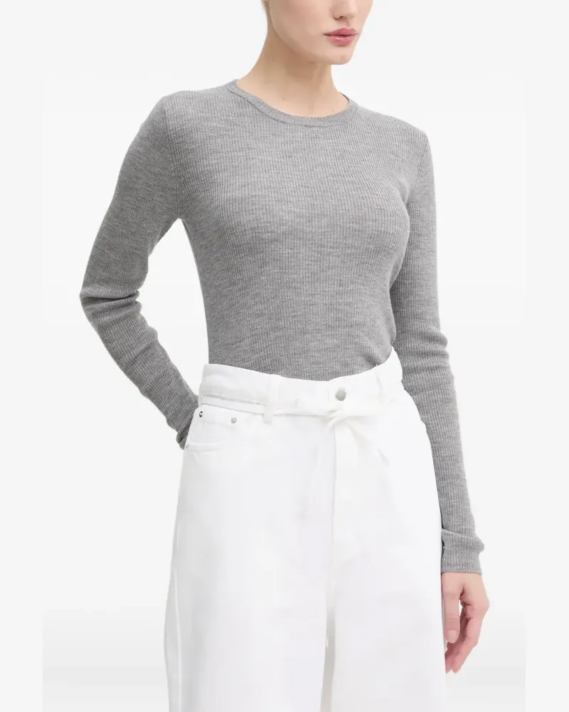 Day Birger et Mikkelsen Geripptes Langarmshirt - Grau Grau