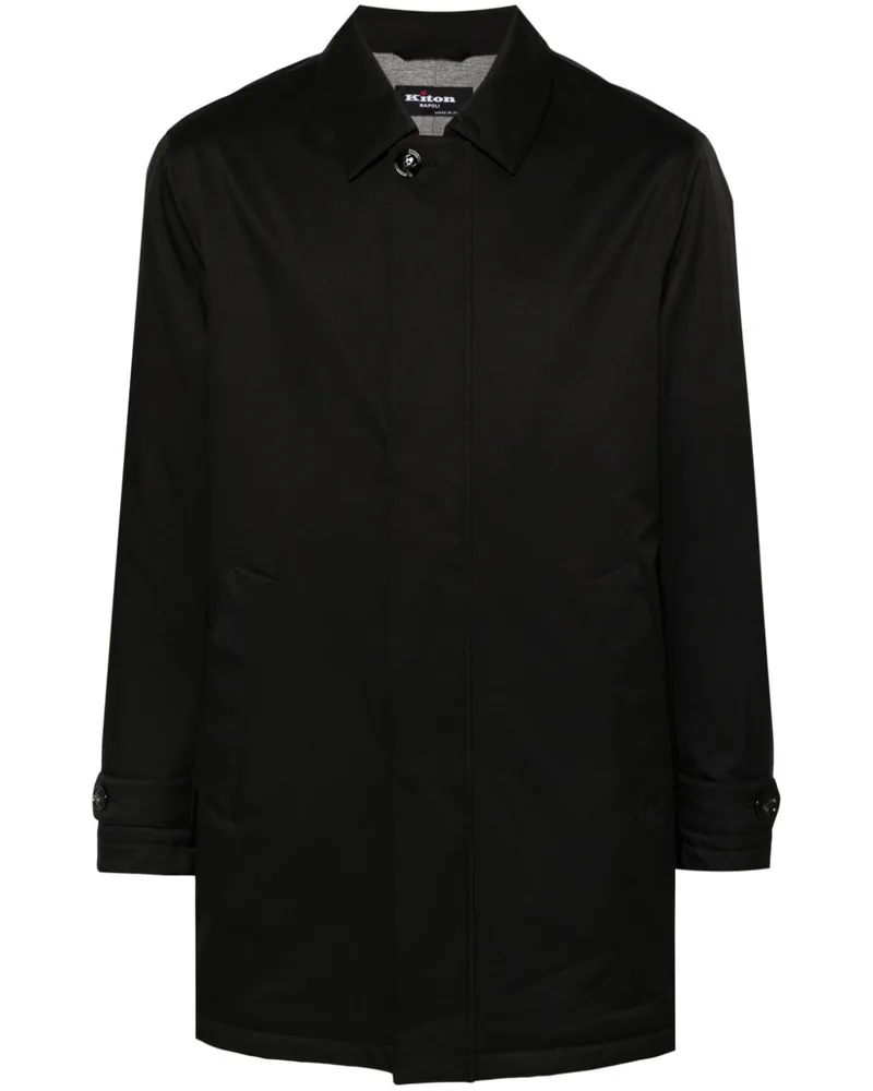 Kiton Gefütterter Mantel - Schwarz Schwarz