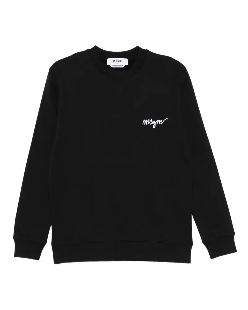 MSGM Sweatshirt mit Logo-Stickerei - Schwarz Schwarz
