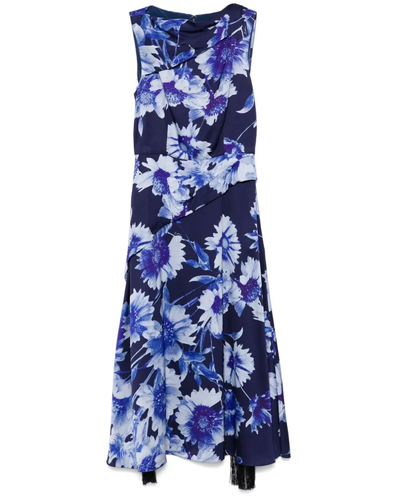 Erdem Midikleid mit Blumen-Print - Blau Blau