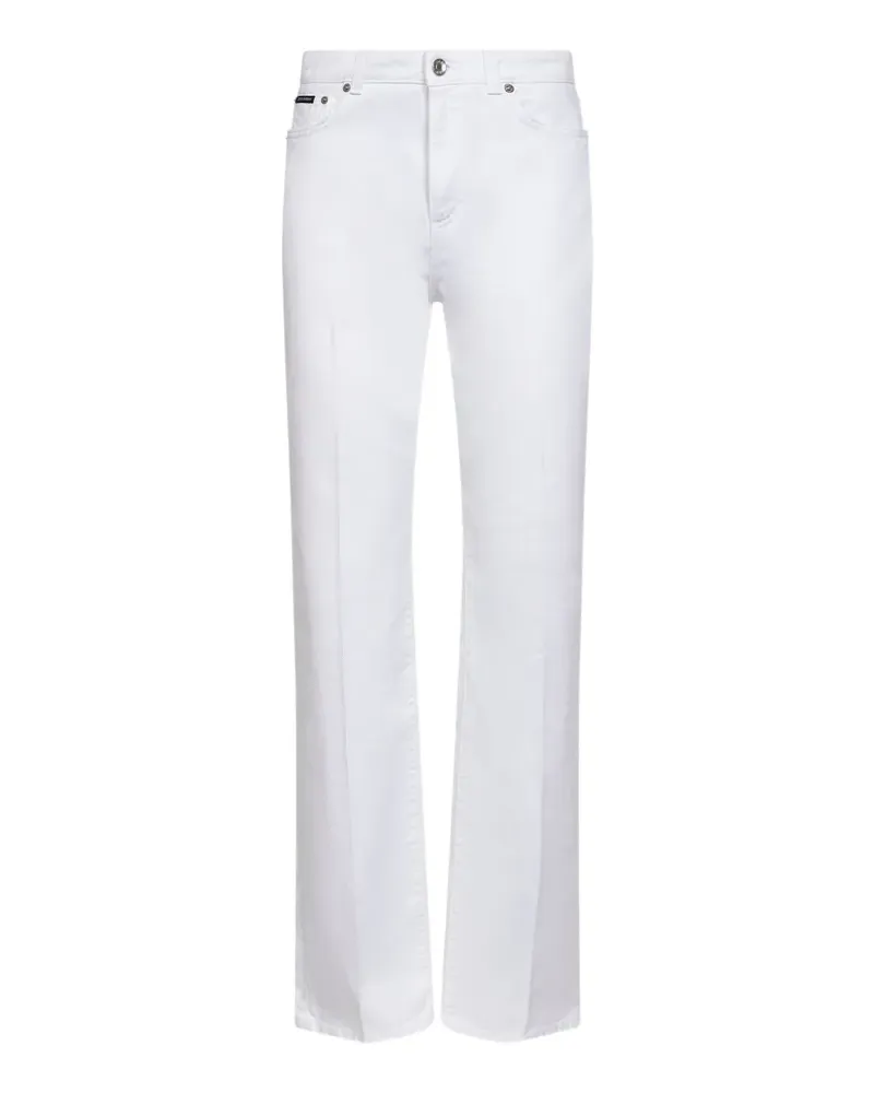 Dolce & Gabbana logo button flared jeans - Weiß Weiß