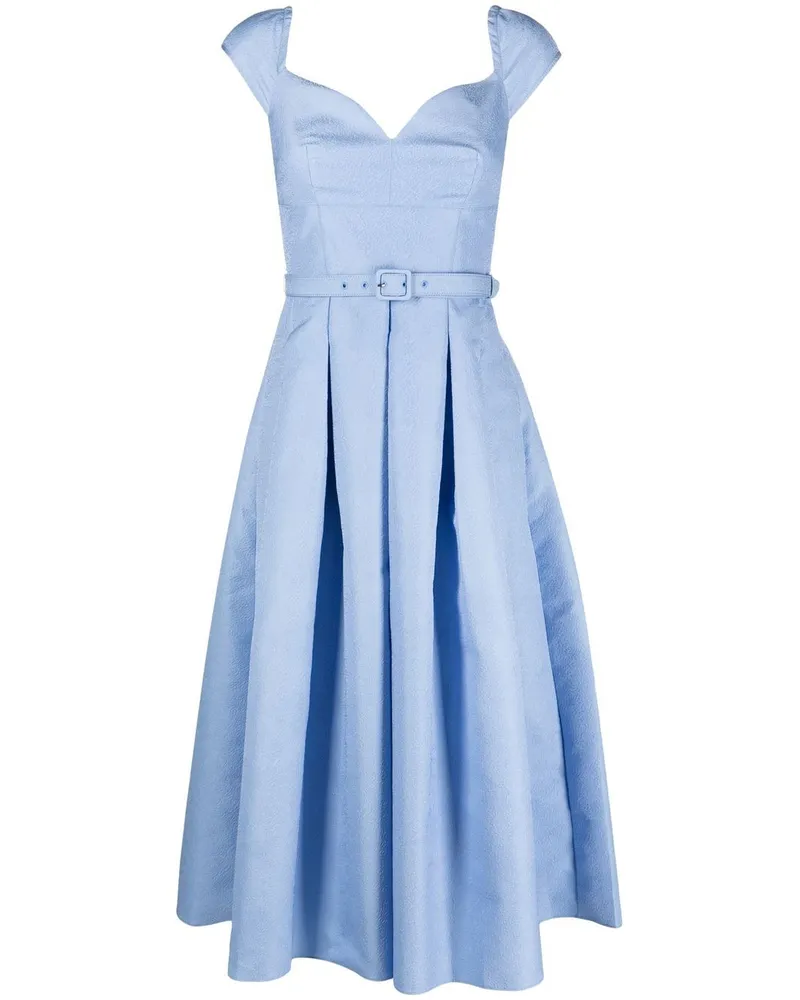 Self-Portrait Midikleid mit Falten - Blau Blau