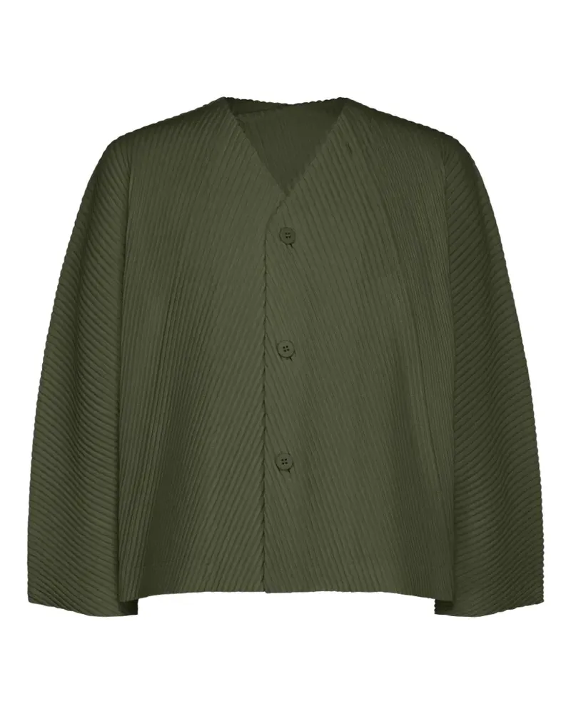 Issey Miyake Slash pleated jacket - Grün Grün