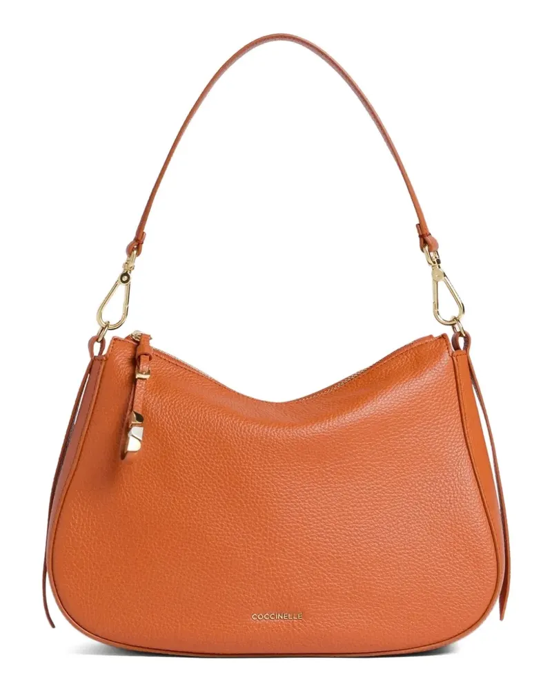 Coccinelle small Nory zip leather shoulder bag - Orange Orange