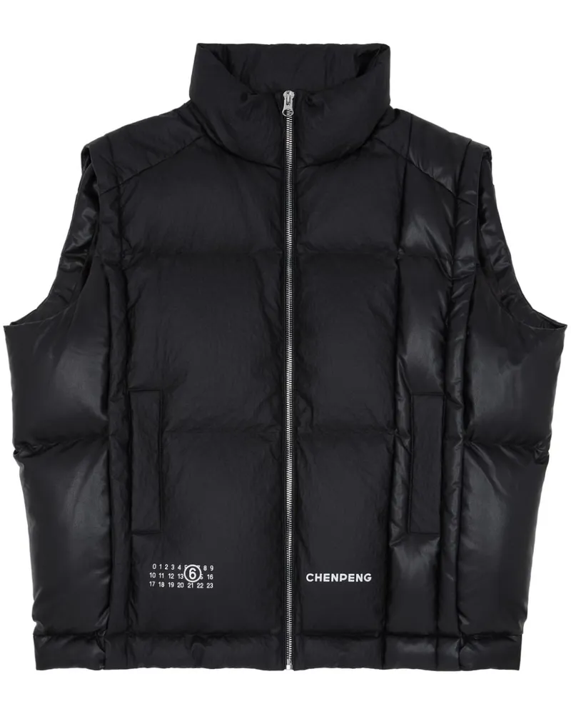 Maison Margiela x Chen Peng gefütterte Weste mit Nummern-Logo - Schwarz Schwarz
