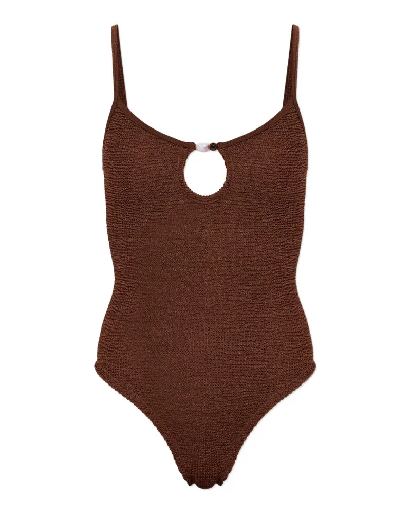 Hunza G Mia beaded crinkle swimsuit - Braun Braun