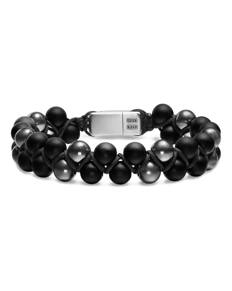 David Yurman Zweireihiges, gewebtes Spiritual Beads Armband - Silber Silber