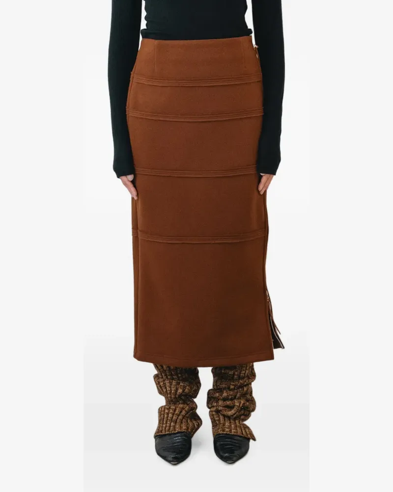 Muller of Yoshiokubo Mellow wool skirt - Braun Braun