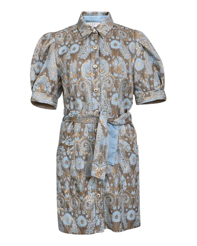 Sandro Orlan metallic jacquard mini dress - Blau Blau