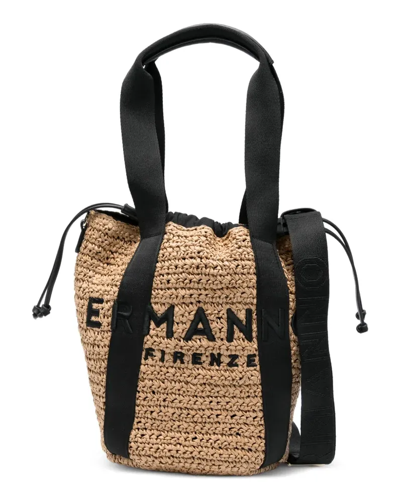 Ermanno Scervino medium logo bucket bucket bag - Nude Nude