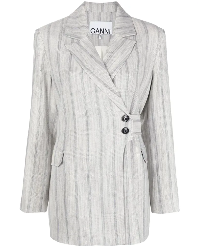 Ganni Gestreiftes Jackett - Grau Grau