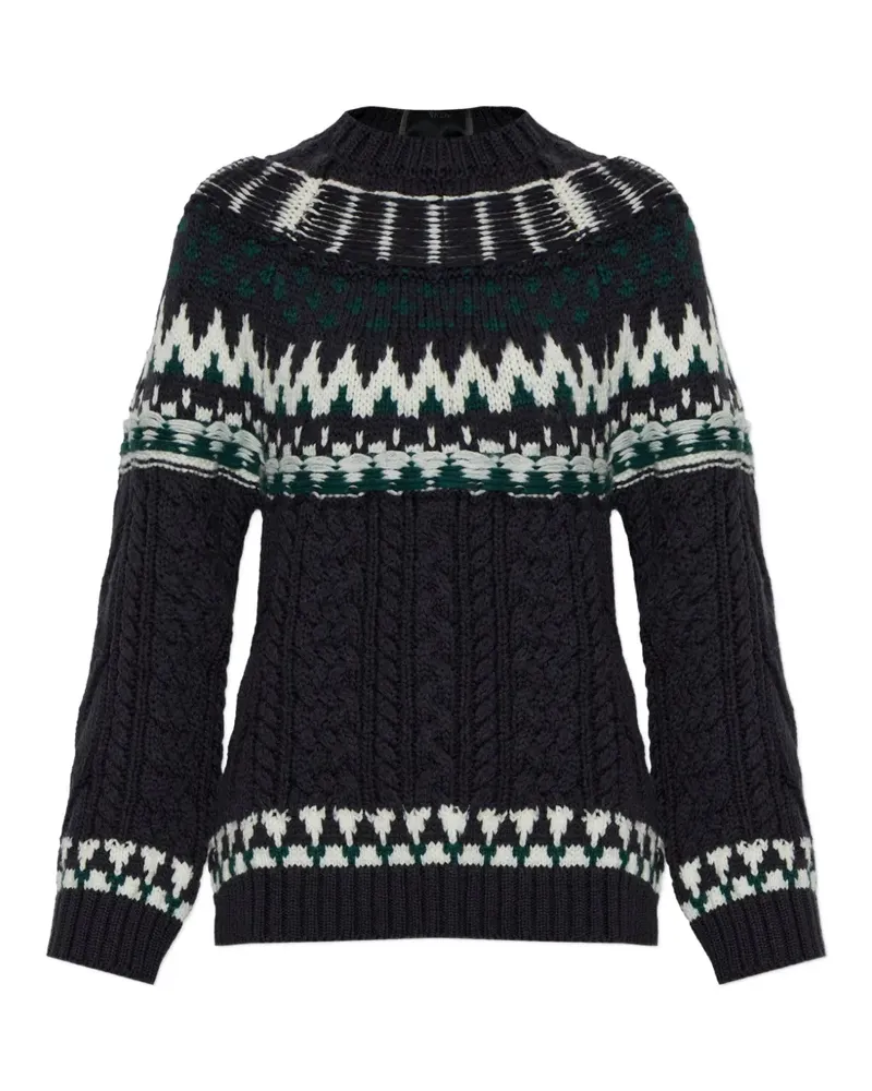 AKEP crew neck cable-knit sweater - Grau Grau