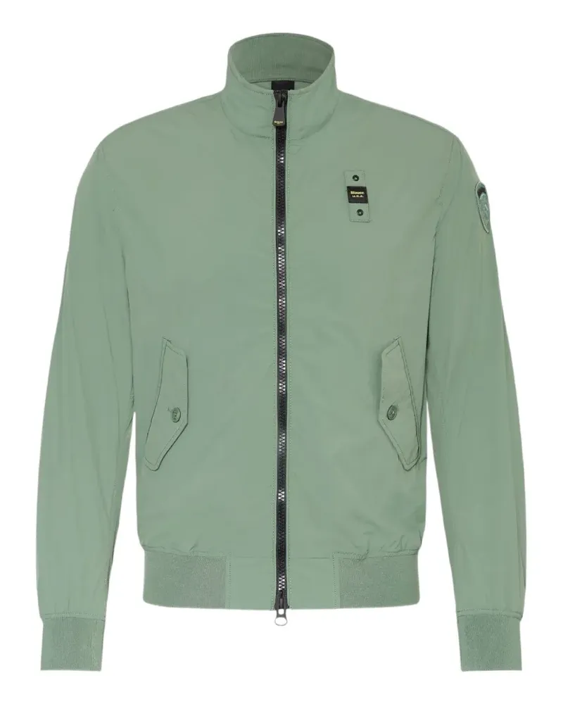 Blauer logo-patch zip-up jacket - Nude Nude