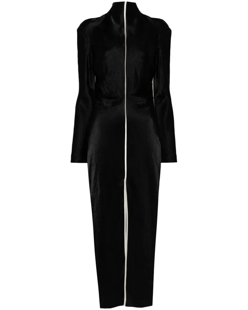 Nanushka Naia Midikleid - Schwarz Schwarz