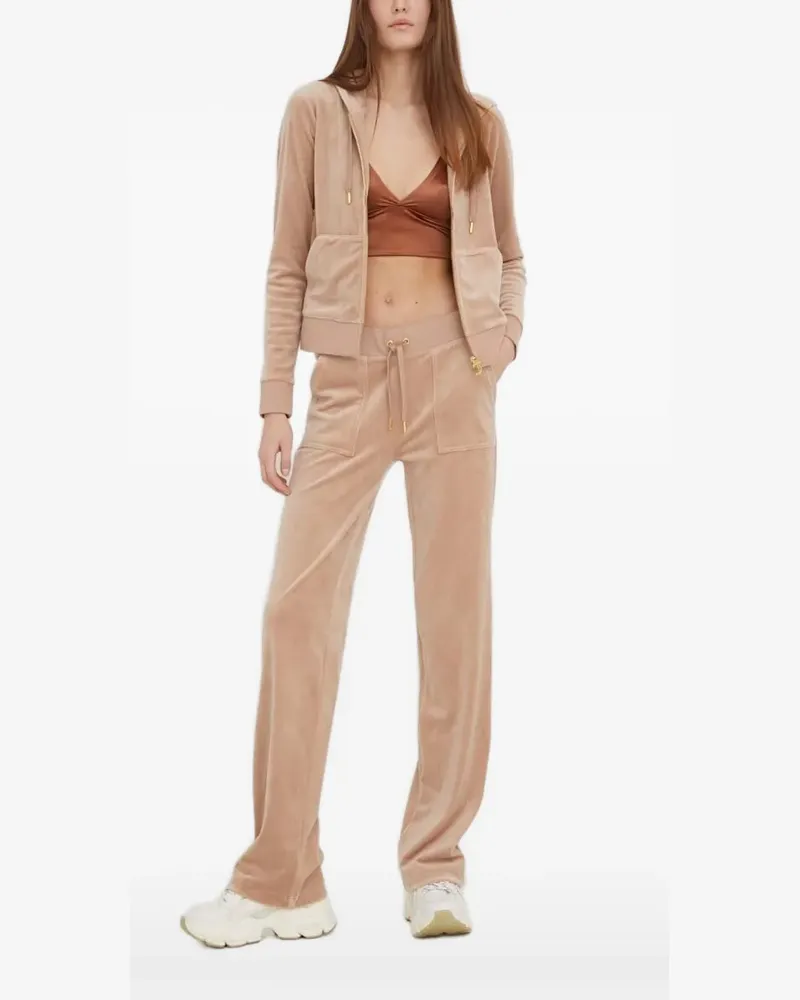 Juicy Couture Kapuzenjacke in Samtoptik - Nude Nude