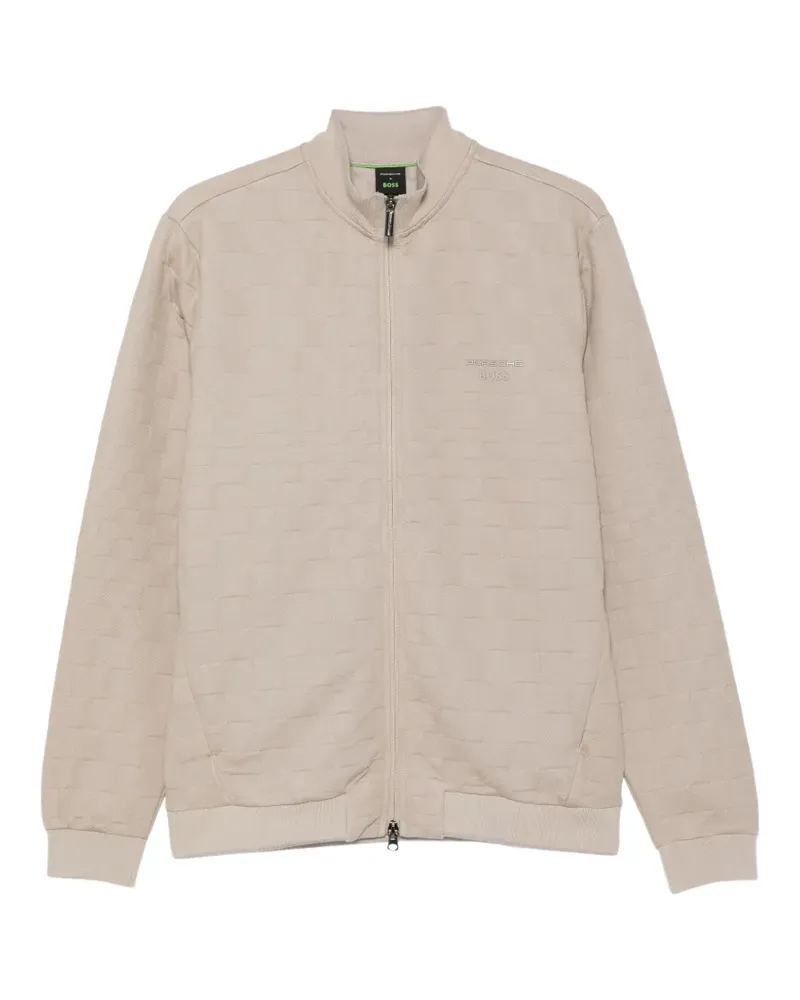 HUGO BOSS Karierter Cardigan - Nude Nude