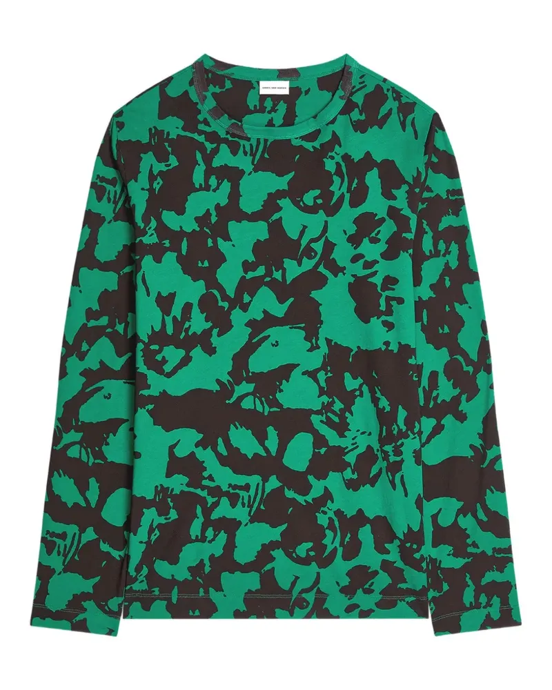 Dries van Noten T-Shirt mit Print - Grün Grün
