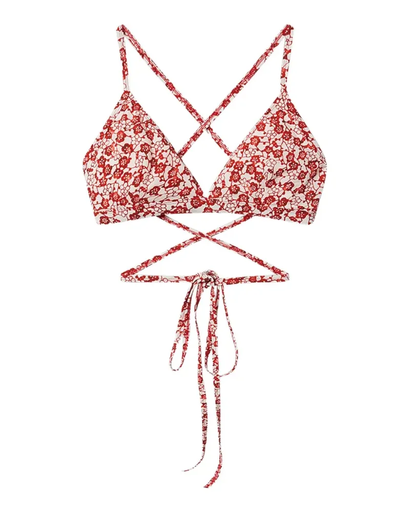 Isabel Marant Solange floral-print bikini top - Rot Rot