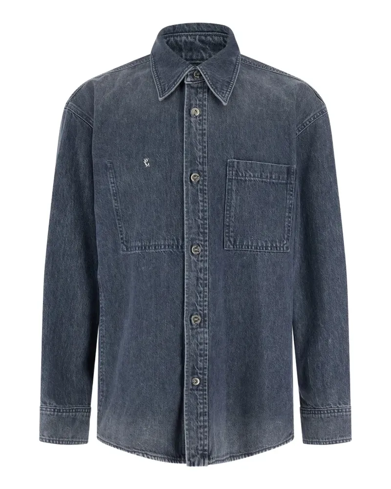 Wooyoungmi Jeanshemd mit Blumenprint - Blau Blau