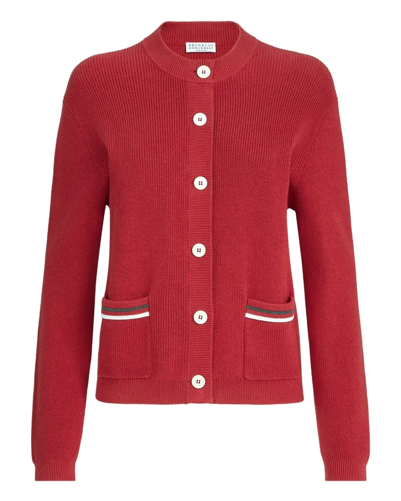 Brunello Cucinelli Gerippter Cardigan mit Taschen - Rot Rot