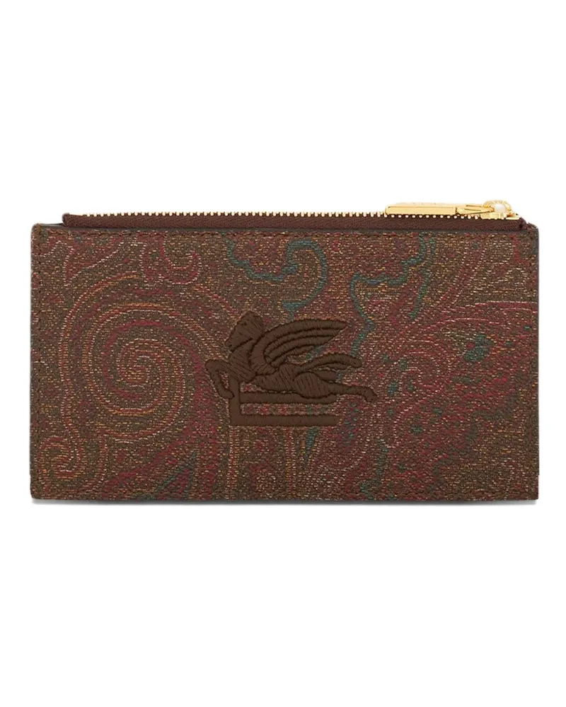 Etro Besticktes Kartenetui mit Paisleymuster - Braun Braun