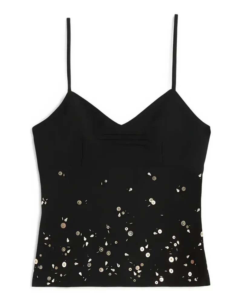 Jil Sander Top mit Pailletten - Schwarz Schwarz