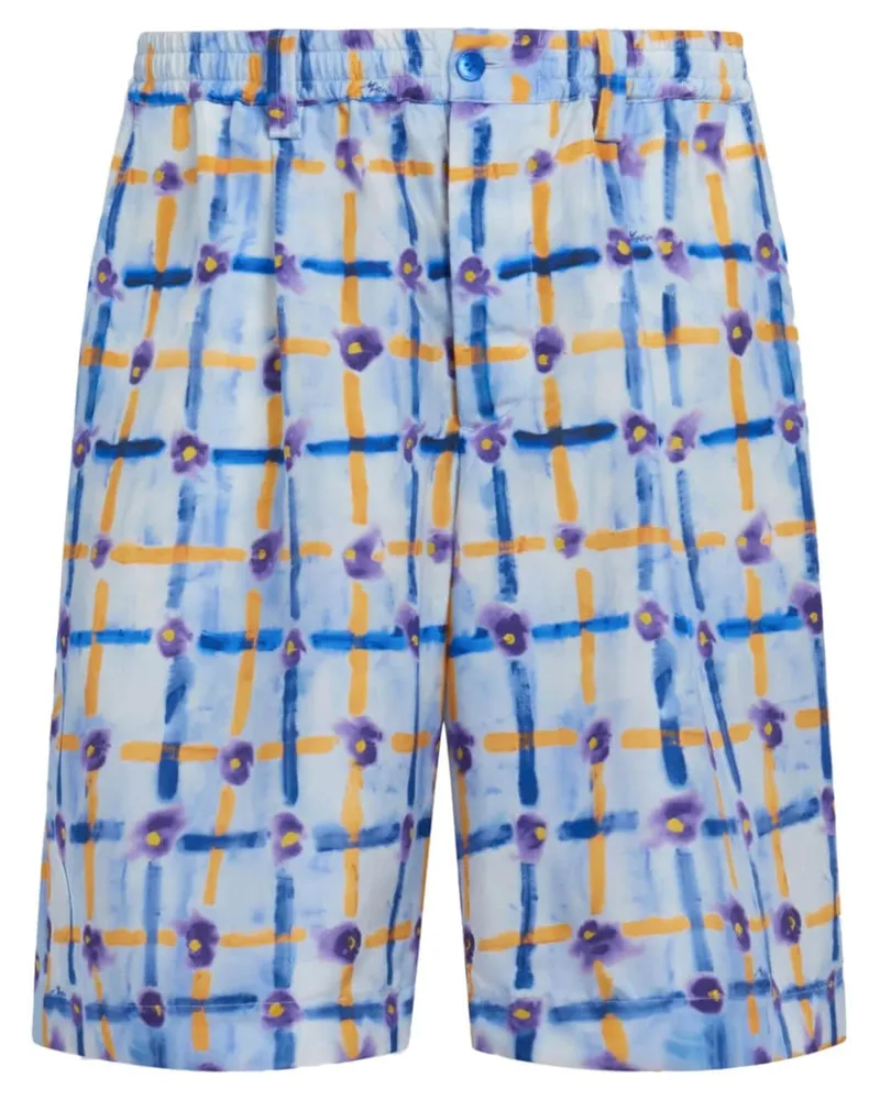 Marni Bermudas aus Seide mit Print - Blau Blau
