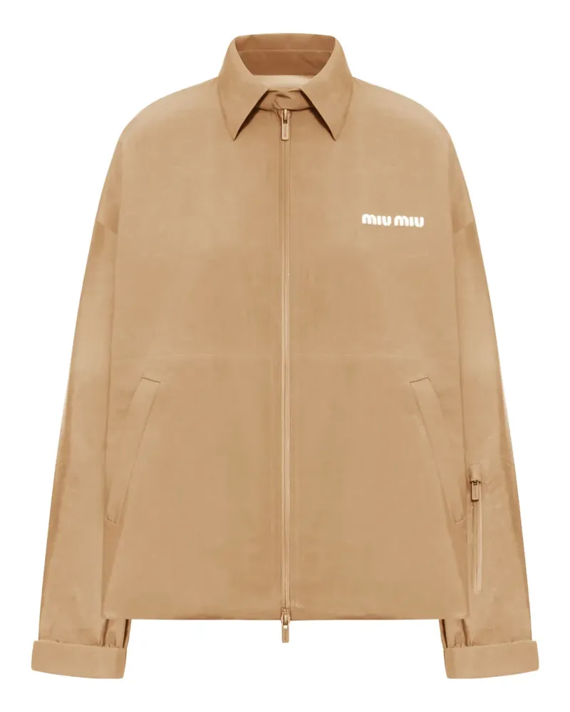 Miu Miu zip-up windbreaker - Nude Nude