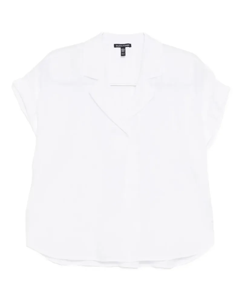 Eileen Fisher cotton notch-collar top - Weiß Weiß