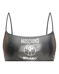 Moschino Bikinioberteil im Metallic-Look Schwarz