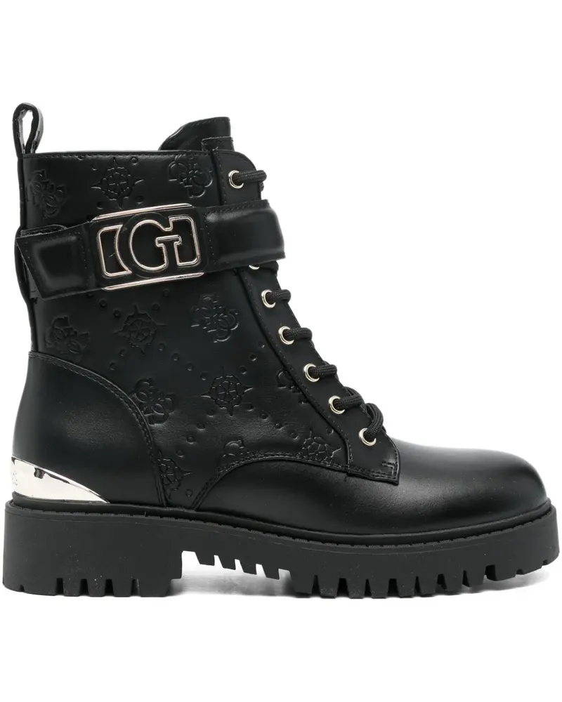 Guess Oranda 4G Peony Bikerstiefel mit Logo-Prägung 40mm - Schwarz Schwarz