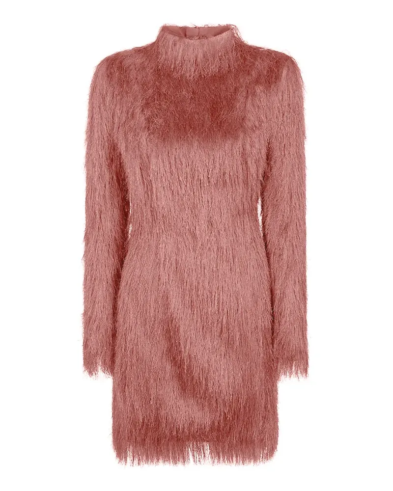 Balmain fringed long-sleeve mini dress - Rosa Rosa