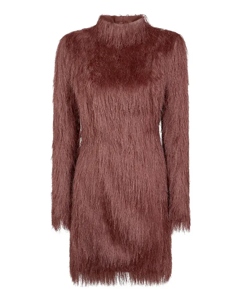 Balmain fringed long-sleeve mini dress - Rosa Rosa