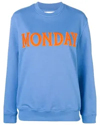 Alberta Ferretti Sweatshirt mit "Monday"-Patch Blau