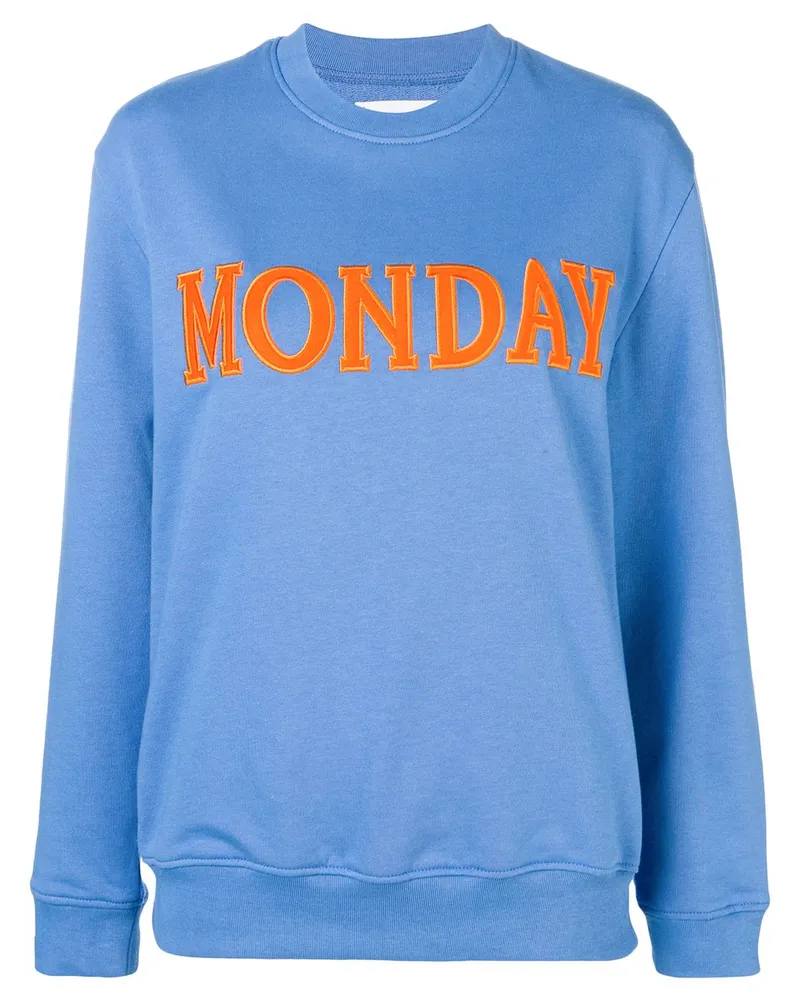 Alberta Ferretti Sweatshirt mit "Monday"-Patch Blau