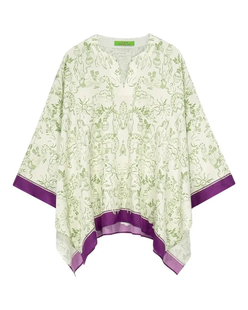 Shanghai Tang graphic-print tunic - Nude Nude