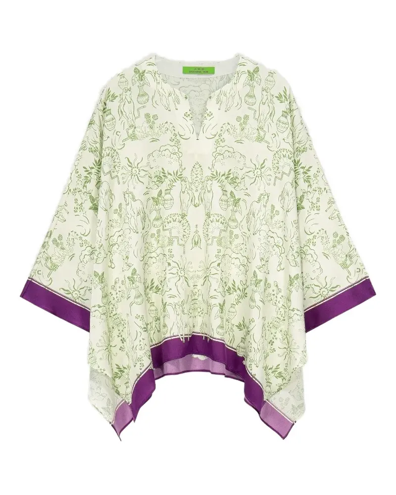 Shanghai Tang graphic-print tunic - Nude Nude