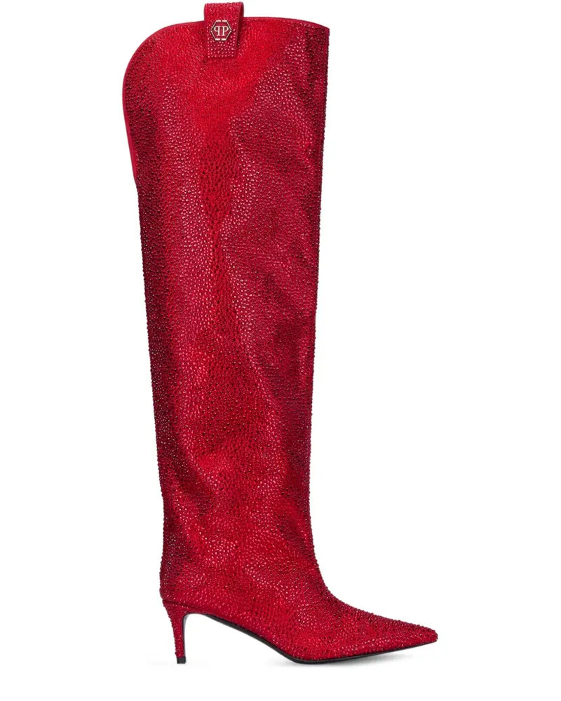Philipp Plein strass-embellishment boots - Rot Rot