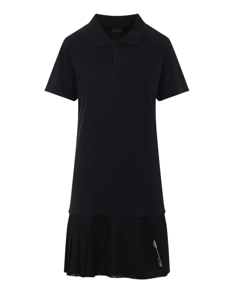 Balenciaga Midikleid mit plissiertem Saum - Schwarz Schwarz