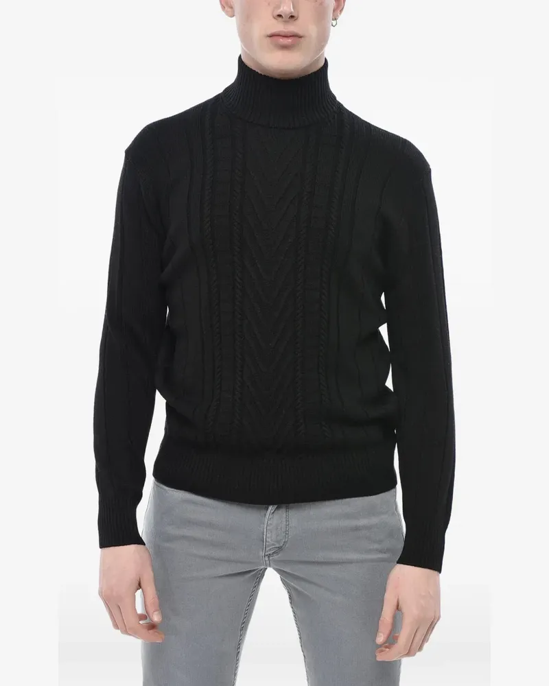 Paolo Pecora Milano cable-knit turtleneck sweater - Schwarz Schwarz