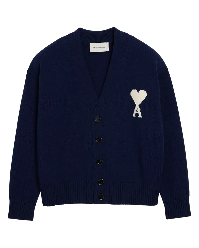 AMI Paris Cardigan mit Knopfverschluss - Blau Blau