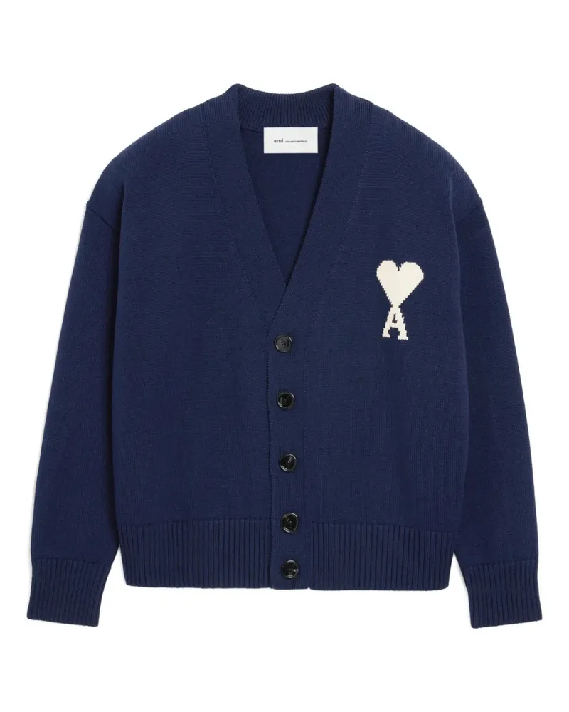 AMI Paris Cardigan mit Knopfverschluss - Blau Blau