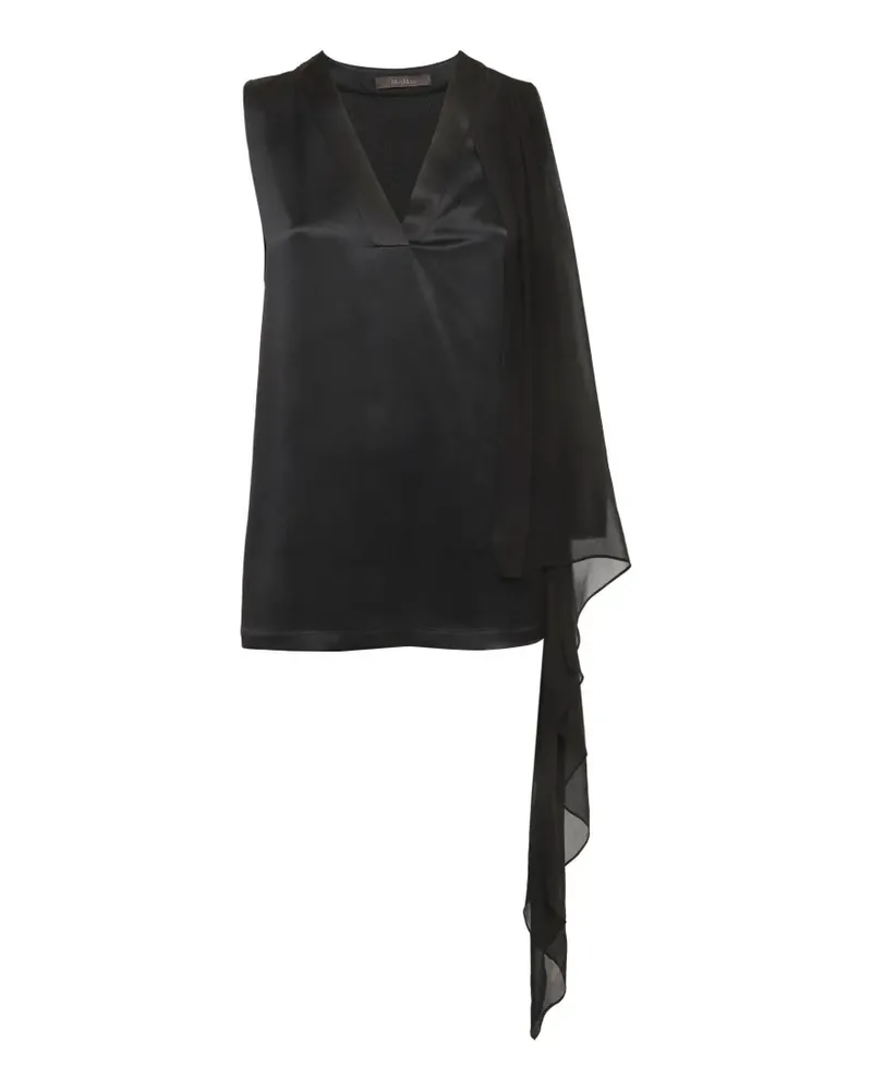 Max Mara draped satin top - Schwarz Schwarz