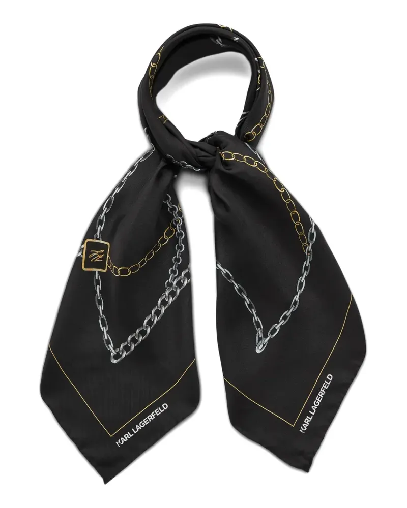 Karl Lagerfeld K/Autograph Schal mit Ketten-Print - Schwarz Schwarz