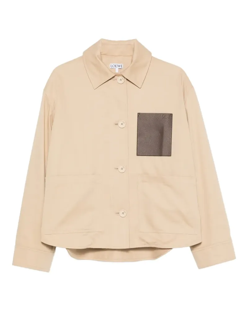 Loewe leather-patch drawstring jacket - Nude Nude