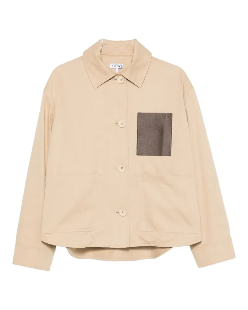 Loewe leather-patch drawstring jacket - Nude Nude