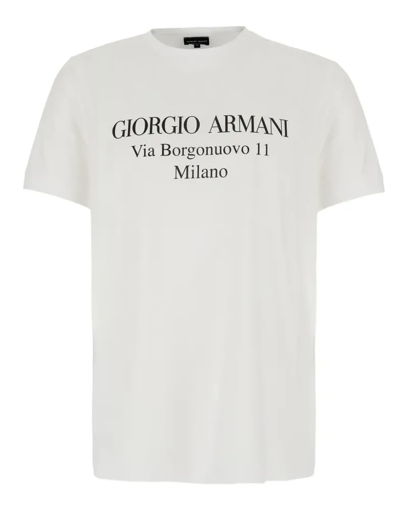 Giorgio Armani T-Shirt mit Logo-Print - Weiß Weiß