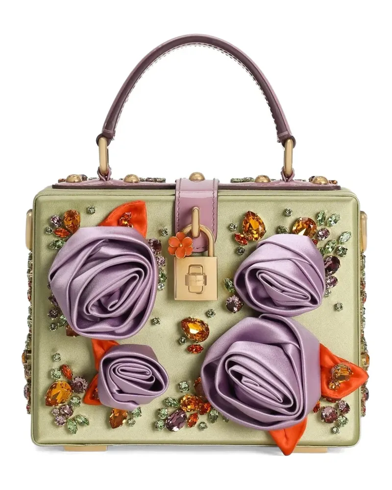 Dolce & Gabbana Dolce Box satin and patent leather handbag - Grün Grün