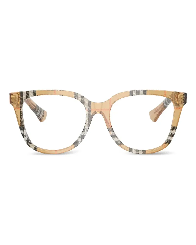 Burberry check-pattern square-frame glasses - Nude Nude